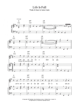 page one of Life Is Full (Piano, Vocal & Guitar Chords)