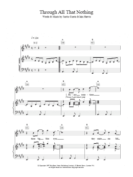 page one of Through All That Nothing (Piano, Vocal & Guitar Chords)