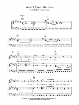 page one of What I Think She Sees (Piano, Vocal & Guitar Chords)