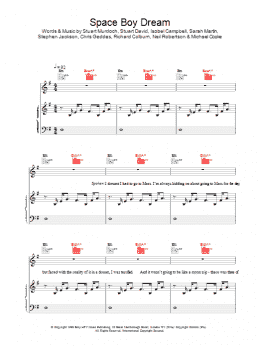 page one of Space Boy Dream (Piano, Vocal & Guitar Chords)
