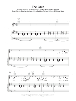 page one of The Gate (Piano, Vocal & Guitar Chords)