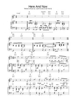 page one of Here And Now (Piano, Vocal & Guitar Chords)