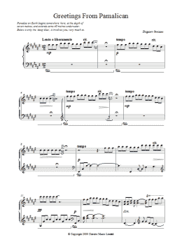 page one of Greetings from Pamalican (Piano Solo)