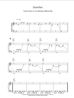 page one of Growler (Piano, Vocal & Guitar Chords)
