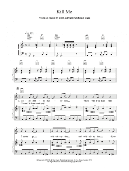 page one of Kill Me (Piano, Vocal & Guitar Chords)