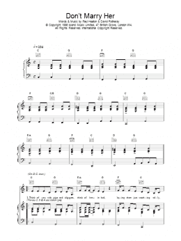 page one of Don't Marry Her (Piano, Vocal & Guitar Chords)