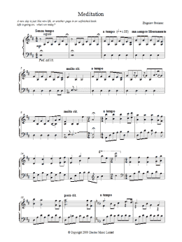 page one of Meditation (Piano Solo)