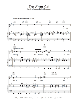 page one of The Wrong Girl (Piano, Vocal & Guitar Chords)