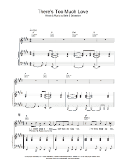 page one of There's Too Much Love (Piano, Vocal & Guitar Chords)