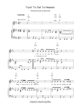 page one of Tryin'To Get To Heaven (Piano, Vocal & Guitar Chords)