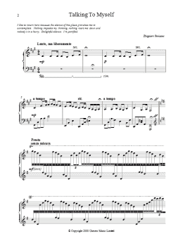 page one of Talking to Myself (Piano Solo)