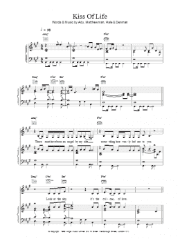 page one of Kiss Of Life (Piano, Vocal & Guitar Chords)