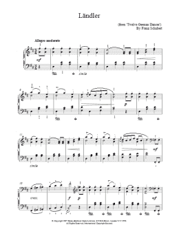 page one of Landler (Piano Solo)