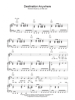 page one of Destination Anywhere (Piano, Vocal & Guitar Chords)