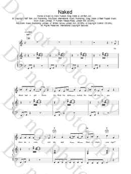page one of Naked (Piano, Vocal & Guitar Chords)