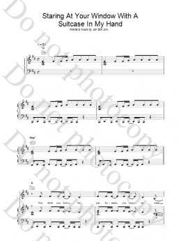 page one of Staring At Your Window With A Suitcase In My Hand (Piano, Vocal & Guitar Chords)