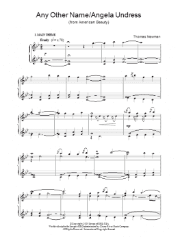 page one of Any Other Name/Angela Undress (from American Beauty) (Piano Solo)