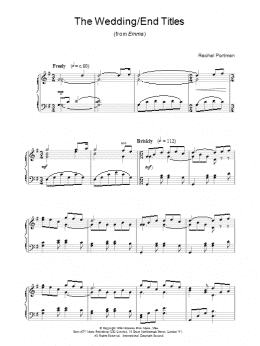 page one of The Wedding/End Titles (from Emma) (Piano Solo)