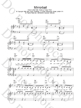 page one of Mirrorball (Piano, Vocal & Guitar Chords)