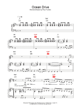 page one of Ocean Drive (Piano, Vocal & Guitar Chords)