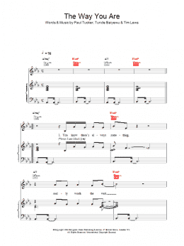 page one of The Way You Are (Piano, Vocal & Guitar Chords)