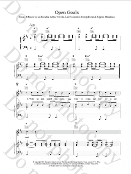 page one of Open Goals (Piano, Vocal & Guitar Chords)