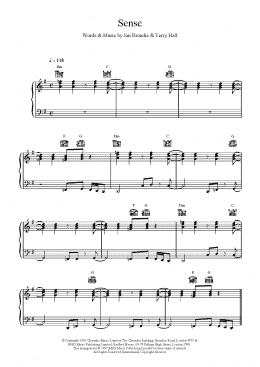 page one of Sense (Piano, Vocal & Guitar Chords)