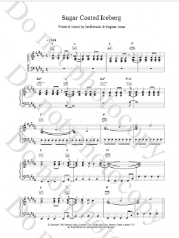 page one of Sugar Coated Iceberg (Piano, Vocal & Guitar Chords)