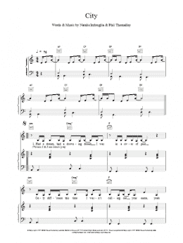 page one of City (Piano, Vocal & Guitar Chords)