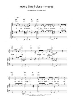 page one of Every Time I Close My Eyes (Piano, Vocal & Guitar Chords)