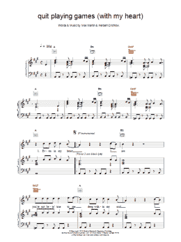 page one of Quit Playing Games (With My Heart) (Piano, Vocal & Guitar Chords)