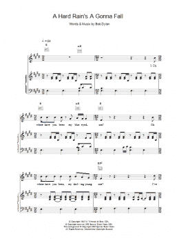 page one of A Hard Rain's Gonna Fall (Piano, Vocal & Guitar Chords)