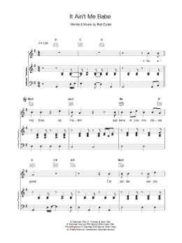 page one of It Ain't Me Babe (Piano, Vocal & Guitar Chords)