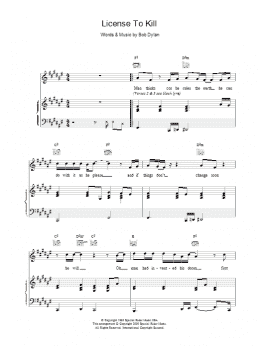 page one of Licence To Kill (Piano, Vocal & Guitar Chords)