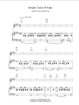 page one of Simple Twist Of Fate (Piano, Vocal & Guitar Chords)
