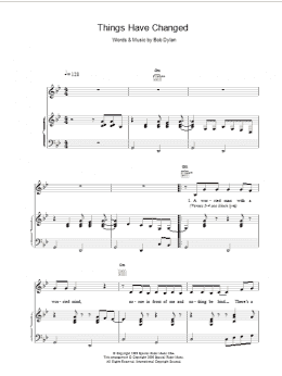 page one of Things Have Changed (Piano, Vocal & Guitar Chords)