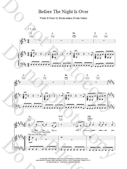 page one of Before The Night Is Over (Piano, Vocal & Guitar Chords)