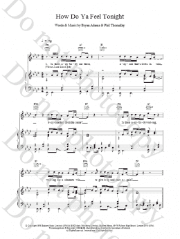 page one of How Do Ya Feel Tonight (Piano, Vocal & Guitar Chords)