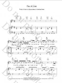 page one of I'm A Liar (Piano, Vocal & Guitar Chords)