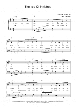 page one of The Isle Of Innisfree (Piano, Vocal & Guitar Chords)