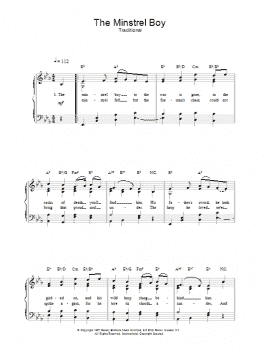 page one of The Minstrel Boy (Piano, Vocal & Guitar Chords)