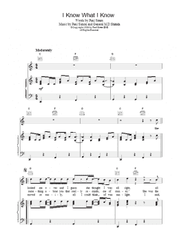 page one of I Know What I Know (Piano, Vocal & Guitar Chords (Right-Hand Melody))