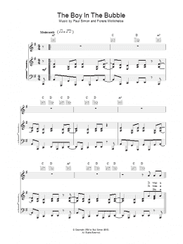 page one of The Boy In The Bubble (Piano, Vocal & Guitar Chords (Right-Hand Melody))