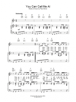 page one of You Can Call Me Al (Piano, Vocal & Guitar Chords (Right-Hand Melody))