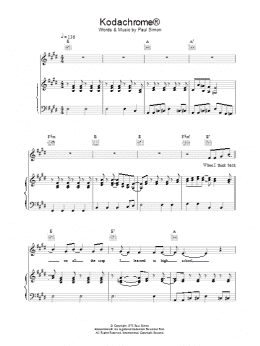 page one of Kodachrome (Piano, Vocal & Guitar Chords)