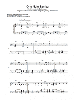page one of One Note Samba (Piano Solo)