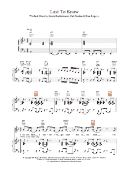page one of Last To Know (Piano, Vocal & Guitar Chords)