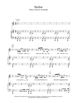 page one of Shelter (Piano, Vocal & Guitar Chords)