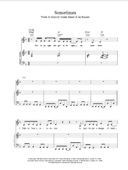 page one of Sometimes (Piano, Vocal & Guitar Chords)