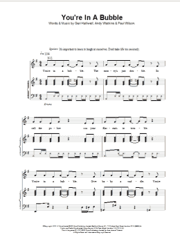 page one of You're In A Bubble (Piano, Vocal & Guitar Chords)